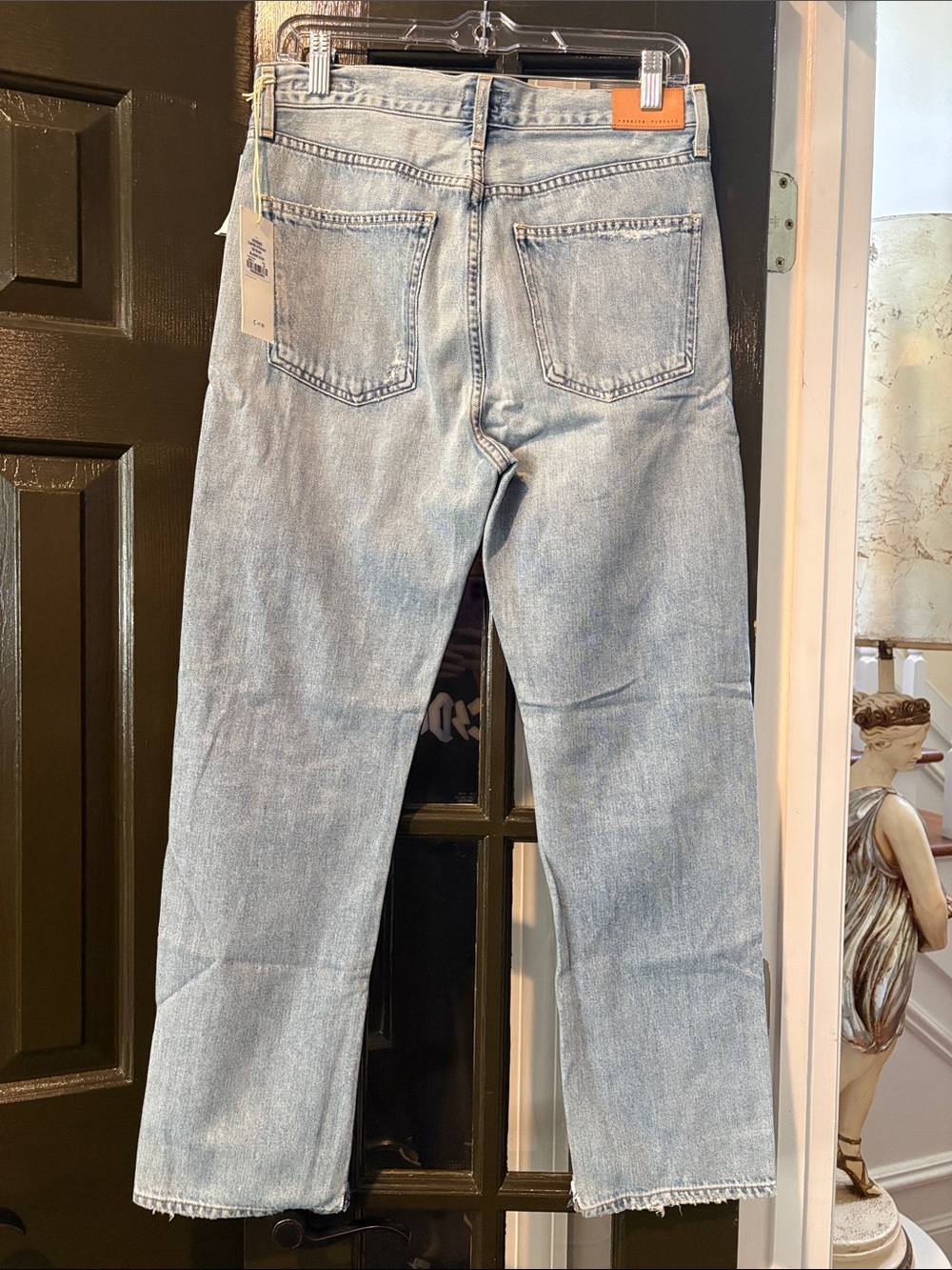Citizens Of Humanity Light Blue Straight Leg Jeans with Distressed Knee - Picture 7 of 14
